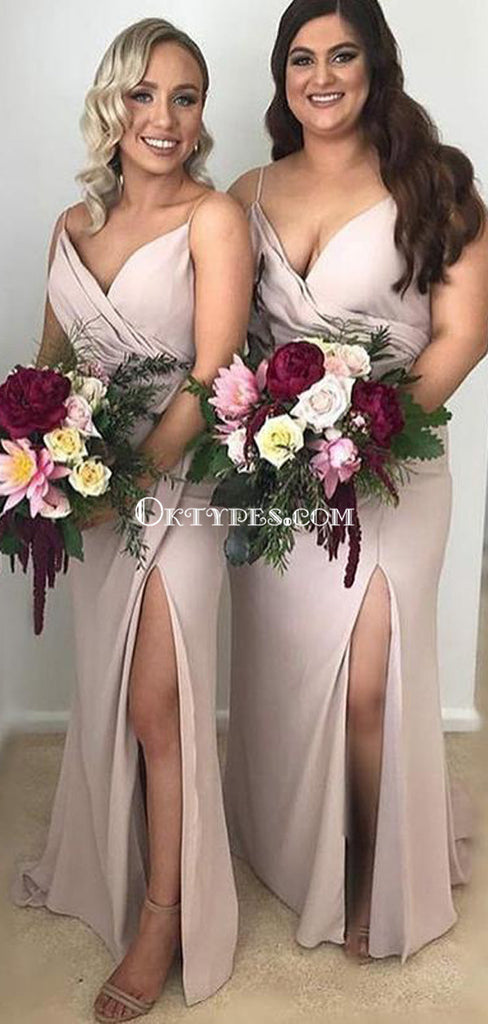 Spaghetti Strap Simple Bridesmaid Dresses Plus Size Bridesmaid Dresses, TYP1235