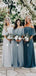 Cheap Off Shoulder Chiffon Custom Long Bridesmaid Dresses, TYP0771