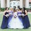 Different Color A-line Sweetheart Chiffon Long Cheap Bridesmaid Dresses, BDS0081