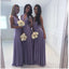 V-Neck Short Sleeve Long Blue Satin Cheap Bridesmaid Dresses Online, TYP0992