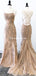 Champagne Lace Mermaid Long Evening Prom Dresses, Evening Party Prom Dresses, PDS0104