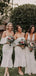 Elegant Off-The-Shoulder Off-White Mermaid Long Cheap Bridesmaid Dresses, BDS0060