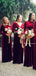 Mismatched Elegant Charming Burgundy Velvet Long Cheap Bridesmaid Dresses, BDS0019