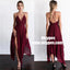 Simple Dark Red High How Side Slit Cheap Homecoming Dresses, TYP0883