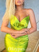 Sexy Shiny Satin Sweetheart V-Neck Sleeveless Mermaid Long Prom Dresses,PDS0539
