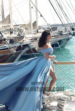 Long Mermaid Prom  Dresses, Off-shoulder Prom Dresses, Front Split Prom Dresses, Charming Prom Dresses, TYP0199