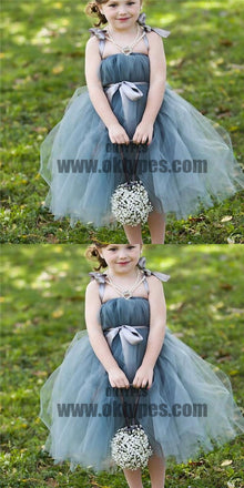 Dusty Blue Pix Tutu Dresses, Tulle Flower Girl Dresses, Cheap Little Girl Dresses for Wedding, TYP0628