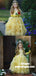 Yellow Cute Tulle Flower Girl Dresses, Beaded Round Neckline Popular Little Girl Dresses, TYP0989