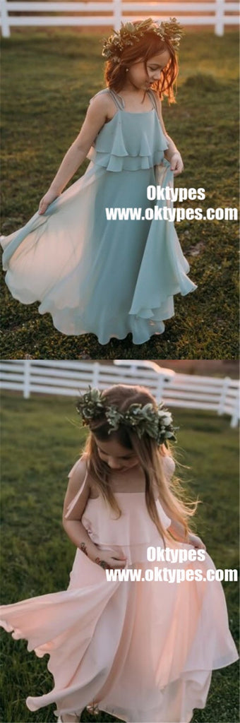 Chiffon Cheap Lovely Comfortable Cute Simple Flower Girl Dresses, TYP0847