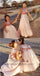 Ball Gown Round Neck Blush Pink Tulle Flower Girl Dresses with Bow Knot Sequins, TYP1329