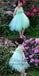 A-Line Halter Backless Mint Green Flower Girl Dresses with Flowers, TYP1328