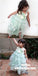 Straps Long Mint Green Long Cheap Cute Flower Girl Dress with Flowers, TYP1009