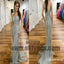 Mermaid Spaghetti Strap Grey Sequin Prom Dresses, Sexy Evening Dresses, TYP0697