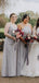 Mismatched Charming Grey Chiffon Long Floor-Length Cheap Bridesmaid Dresses, BDS0042