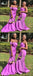 Elegant Purple Satin Off Shoulder Mermaid Bridesmaid Dresses Wedding Guest Dress, BDS0184