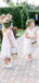 Cute Round Neck Cap Sleeves Ivory Chiffon Long Cheap Flower Girl Dresses, FGS0006