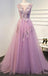 Chic  A-line Scoop Long Cheap Lilac Prom Dresses/Evening Dresses, TYP1343