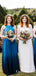 Unique Halter Sleeveless A-line Long Cheap Chiffon Ombre Wedding Party Bridesmaid Dresses, TYP2079