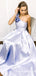 One Shoulder Light Purple Appliques Floral Long Prom Dresses, TYP1712