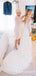 Charming V-neck Long Sleeve Long Cheap Chiffon Top Lace Wedding Dresses, TYP1988