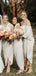 Mismatched Ivory Elastic Silk Long Charming Cheap Bridesmaid Dresses, BDS0054