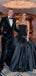 New Arrival Strapless Black Satin Ball Gown Long Cheap Evening Prom Dresses, PDS0084