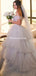 Off-The-Shoulder Ivory Tulle Ball Gown Long Cheap Wedding Dresses, WDS0066