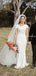Simple V-neck Short Sleeve White Mermaid Charming Long Cheap Wedding Dresses, WDS0030