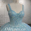 Elegant Tulle And Sequin Lace Spaghetti Straps Lace Up Back A-Line Long Prom Dresses, PDS0951