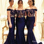 Lace Appliques Mermaid Long Cheap Bridesmaid Dresses With Gold Belt, TYP1980