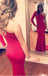 Mermaid One Shoulder Red Spandex Prom Dresses with Beading, TYP1341