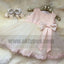 Pink Cheap Sleeve Long Flower Girl Dresses With Bow, Cute Flower Girl Dresses, TYP0744