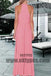 Pink Open Chest Side Split Chiffon Satin Long Floor Length Prom Dresses, TYP0577