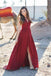 Red Long Floor Length Prom Dresses, Beading Prom Dresses, Appliques Prom Dresses, V-back Zipper Prom Dresses, TYP0288