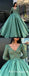 Unique Green Foraml Evening Long Sleeve Prom Dresses With Appliques, TYP1661