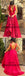 Red Spaghetti Strap V-neck Backless Prom Dresses, Long Mermaid Soft Satin Prom Dresses, TYP0579