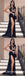 Gorgeous Spaghetti-Straps Velvet Mermaid Sexy Black Side-Slit Prom Dresses, TYP1924