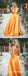 Orange Spaghetti-Straps Elegant V-Neck Backless Sleeveless Prom Dresses, TYP1926