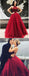 Red Long Floor Length Prom Dresses, Side Split Prom Dresses, Beading Prom Dresses, One-shoulder Prom Dresses, TYP0255