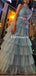 Elegant Halter Applique A-line Tulle Cheap Long Prom Dresses, PDS0136