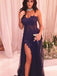 Mermaid Sweetheart Floor-Length Purple Lace Prom Dresses with Split, TYP1889