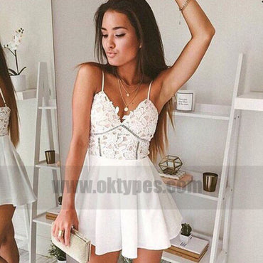 Sexy Short Prom Dress,White Homecoming Party Dress Girls, Graduation Gowns, TYP0761