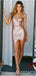 Sexy V Neck Spaghetti Straps Sequins Mini Party Homecoming Dresses, TYP1996