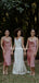 Simple Spaghetti Strap Dusty Rose Elastic Silk Cheap Bridesmaid Dresses, BDS0083