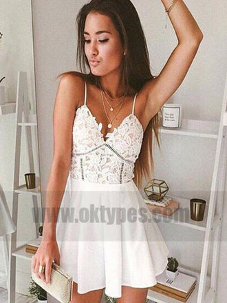 Sexy Short Prom Dress,White Homecoming Party Dress Girls, Graduation Gowns, TYP0761