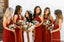 Mismatched Charming Cute Burgundy Chiffon Long Cheap Wedding Party Bridesmaid Dresses, TYP2046