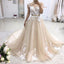 Mermaid Style Backless Deep V-neck Court Train Wedding Dresses with Lace, TYP0735