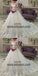 Scoop Neckline Long Sleeve See Through Long A-line Lace Tulle Wedding Party Dresses, TYP0653