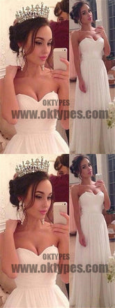 Cheap Wedding Dresses Simple A-line Sweetheart Chiffon Bridal Gown, TYP0684