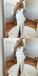 Sexy Spaghetti Straps Sleeveless White Lace Wedding Dresses with Split, TYP1111